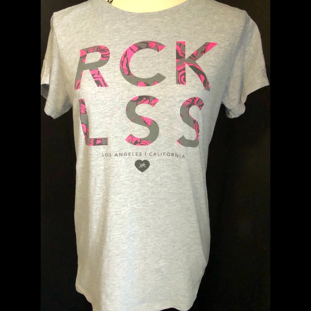 RCK LSS Los Angeles pink and gray T-shirt